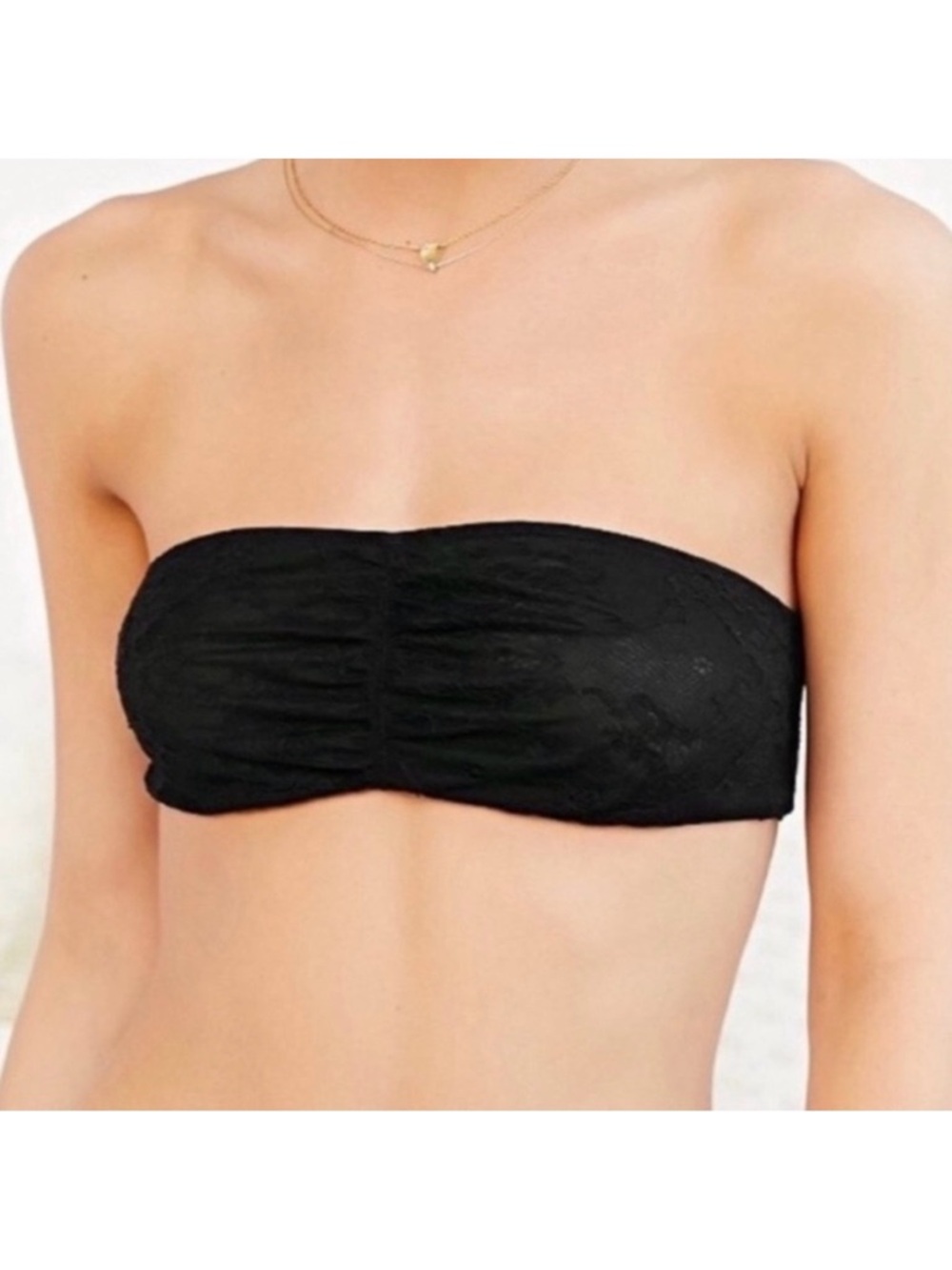 Kimchi Blue Urban Outfitters Black Strapless Lace Bralette Bandeau Size S